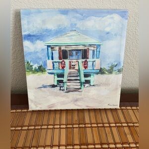 Coastal Beach House Canvas Art by